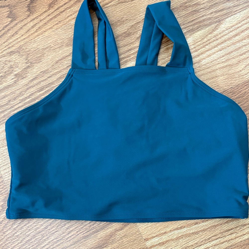 Teal Sleeveless Crop Top